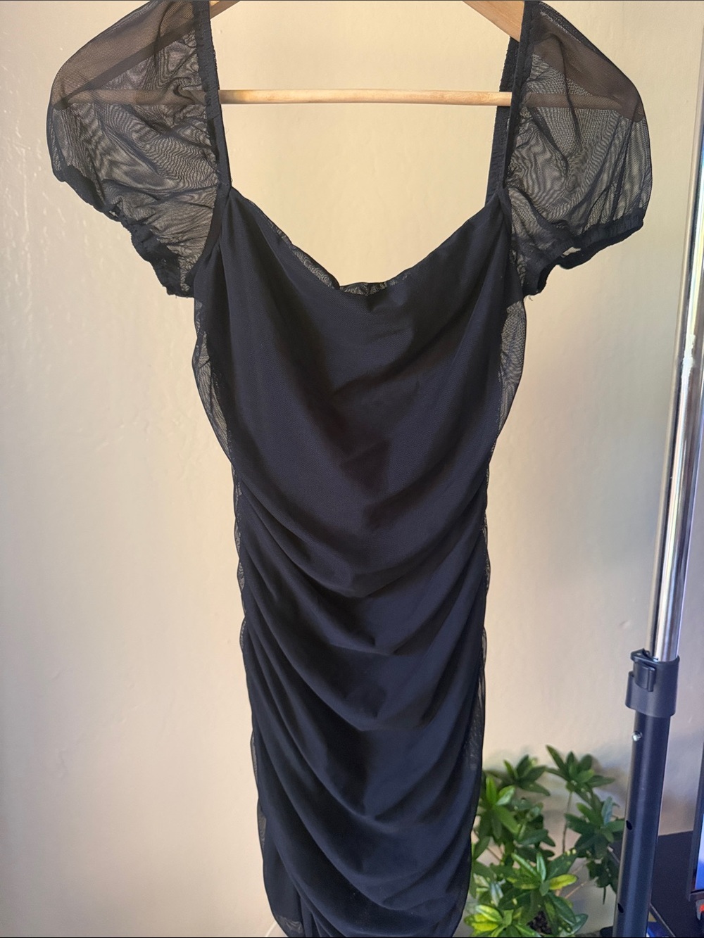 Princess Polly Black Strapless Tie-Sleeve Bodycon Mini Dress Size 8 - Picture 8 of 9